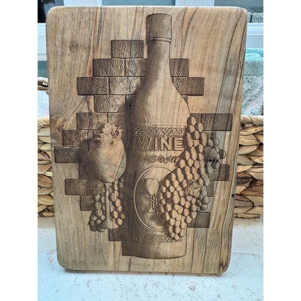 Wooden Cutting Board Sign Decor Handmade Food Wine Theme Handmade New